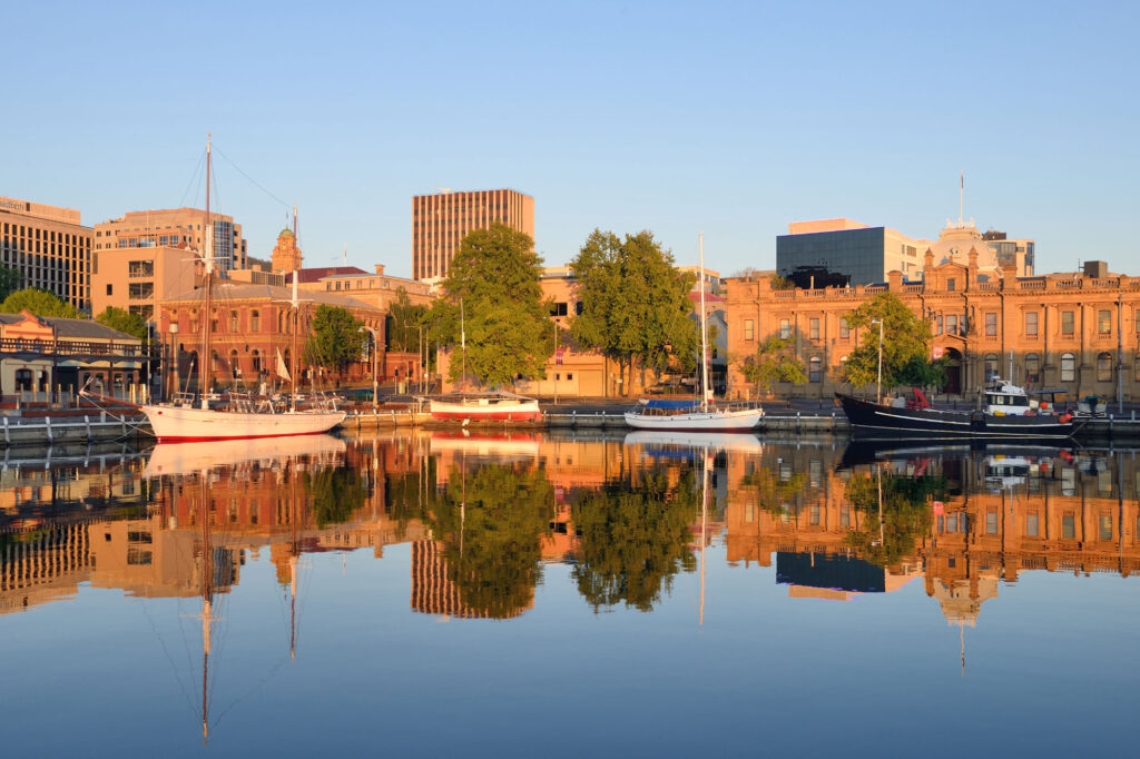 australia tasmania hobart waterfront reflection istk