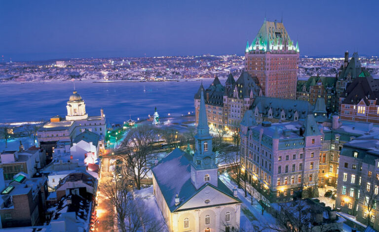 canada quebec cityscape winter