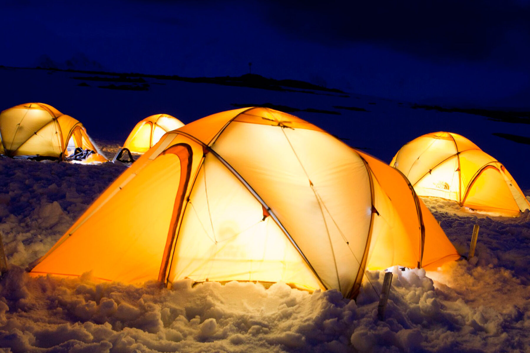 antarctica tents at night ocnwde