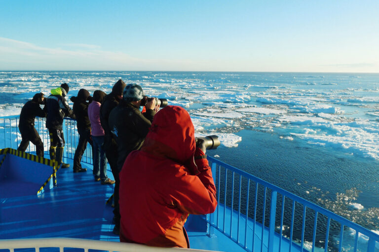 arctic spitsbergen photographing sea ice from deck pq
