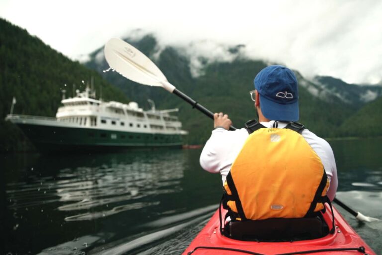 alaska kayaking in fjord from wilderness explorer uc