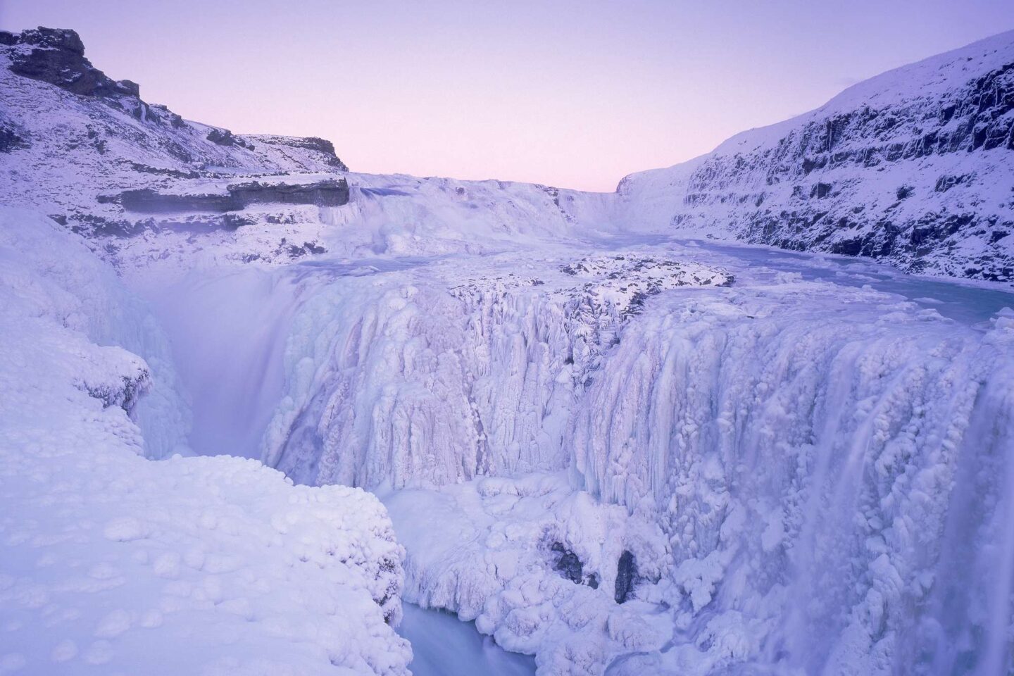 iceland gullfoss frozen in winter rth