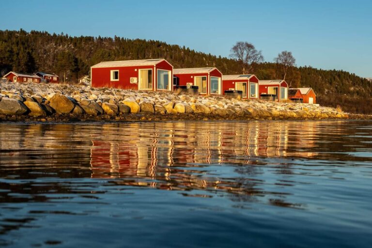 aurora sea view cabins norwegian wild sunset