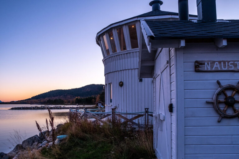 sunset norwegian wild lighthouse and nauste