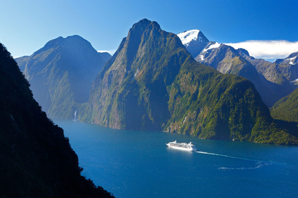 new zealand southern lakes milford sound aerial tnz