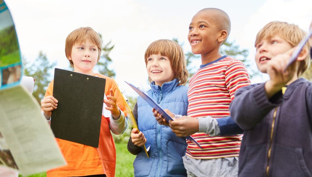 Picture of students learning outside