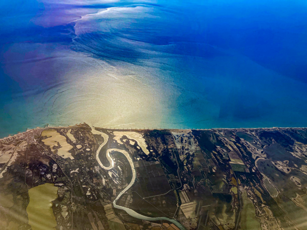 Picture of sete in france showing where the sea meets the land